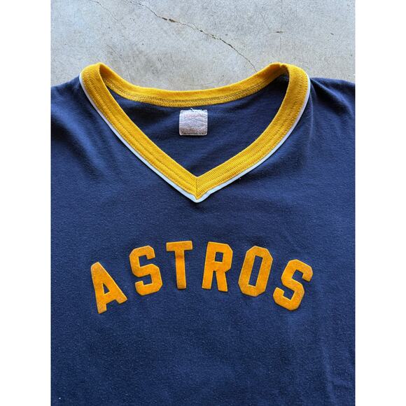 Vintage 1970s Astros 'Mobil Manager' Ringer Tee Size Medium - Picture 3 of 7